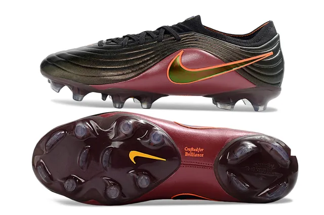 Nike Phantom GT Bordeaux Noir Motif Ondulé Tige Synthétique Chaussures de Football pour Terrain Firme 16