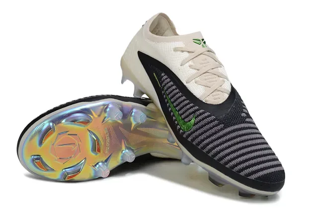 Nike Phantom GT NikeGrip-Knit Off-White Black Green Holographic Firm-Ground Soccer Shoes 4