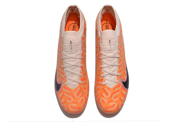 Nike Phantom GT Orange Beige Flyknit Empeine Motif Géométrique Sol Firme Chaussures de Football 2