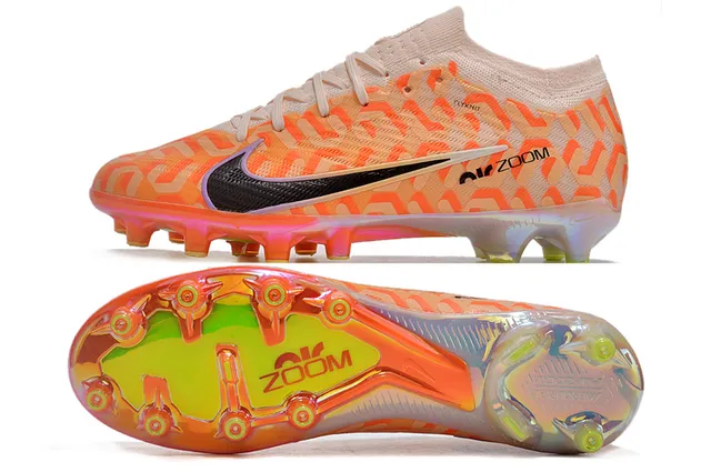 Nike Phantom GT Orange Beige Flyknit Empeine Motif Géométrique Sol Firme Chaussures de Football 5