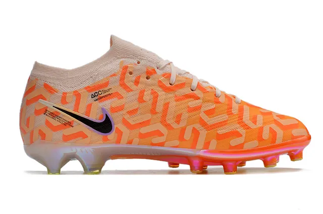 Nike Phantom GT Orange Beige Flyknit Empeine Motif Géométrique Sol Firme Chaussures de Football 7