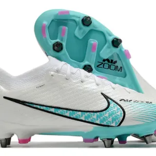Nike Phantom GT White Blue Flyknit Upper Air Zoom Cushioning Firm-Ground Soccer Shoes