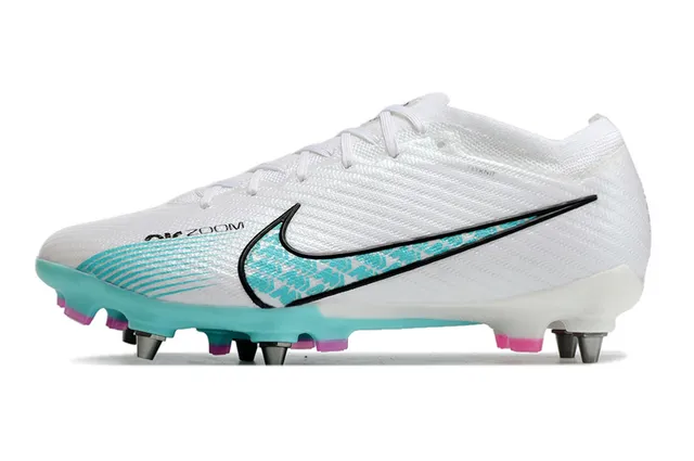 Nike Phantom GT أبيض أزرق Flyknit Upper Air Zoom Cushioning Firm-Ground أحذية كرة القدم 16