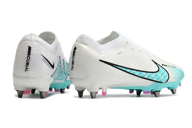 Nike Phantom GT أبيض أزرق Flyknit Upper Air Zoom Cushioning Firm-Ground أحذية كرة القدم 18