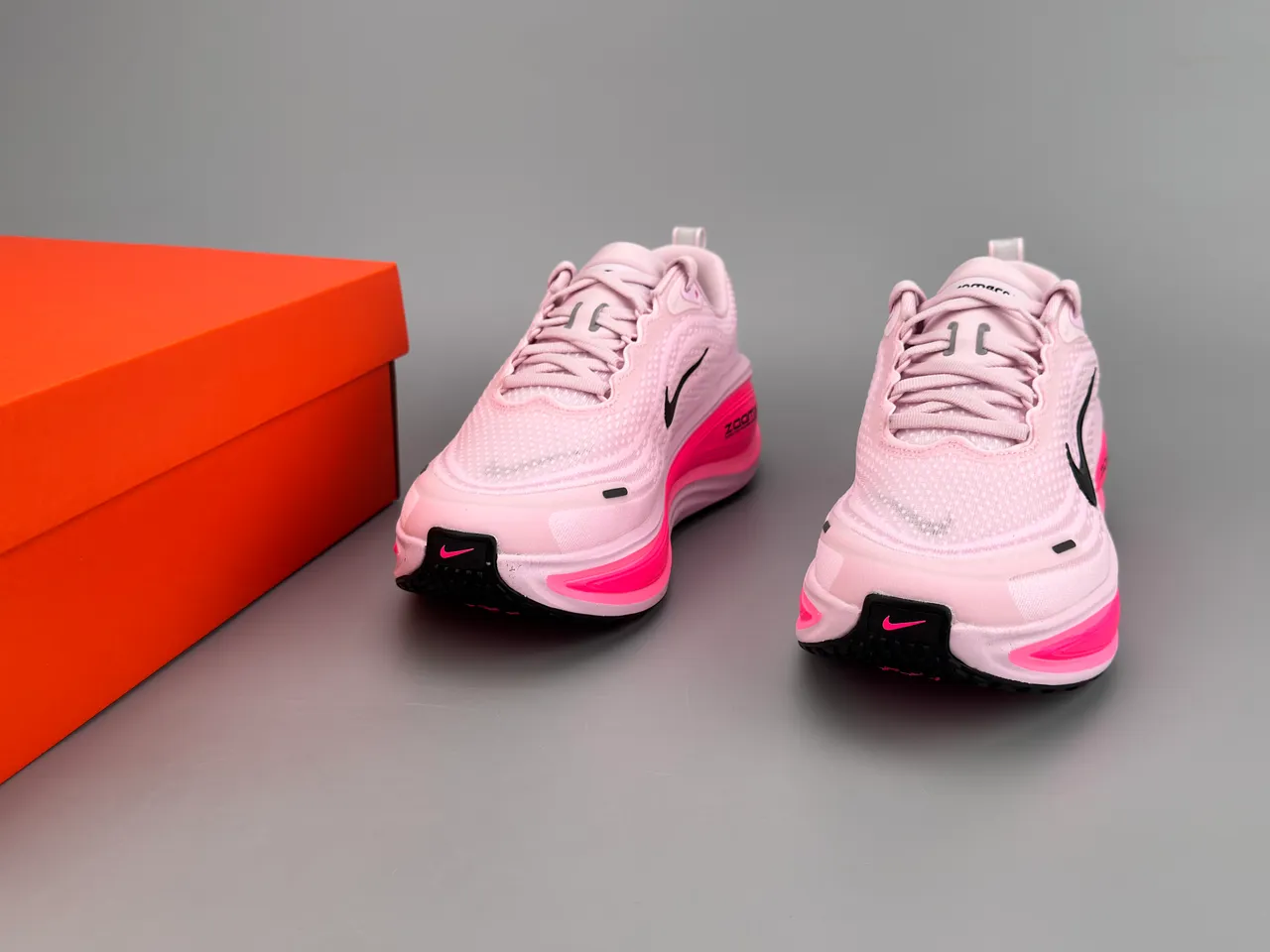 Nike Pink Black Engineered Knit Upper Full-Length ZoomX Midsole Running Shoes 3