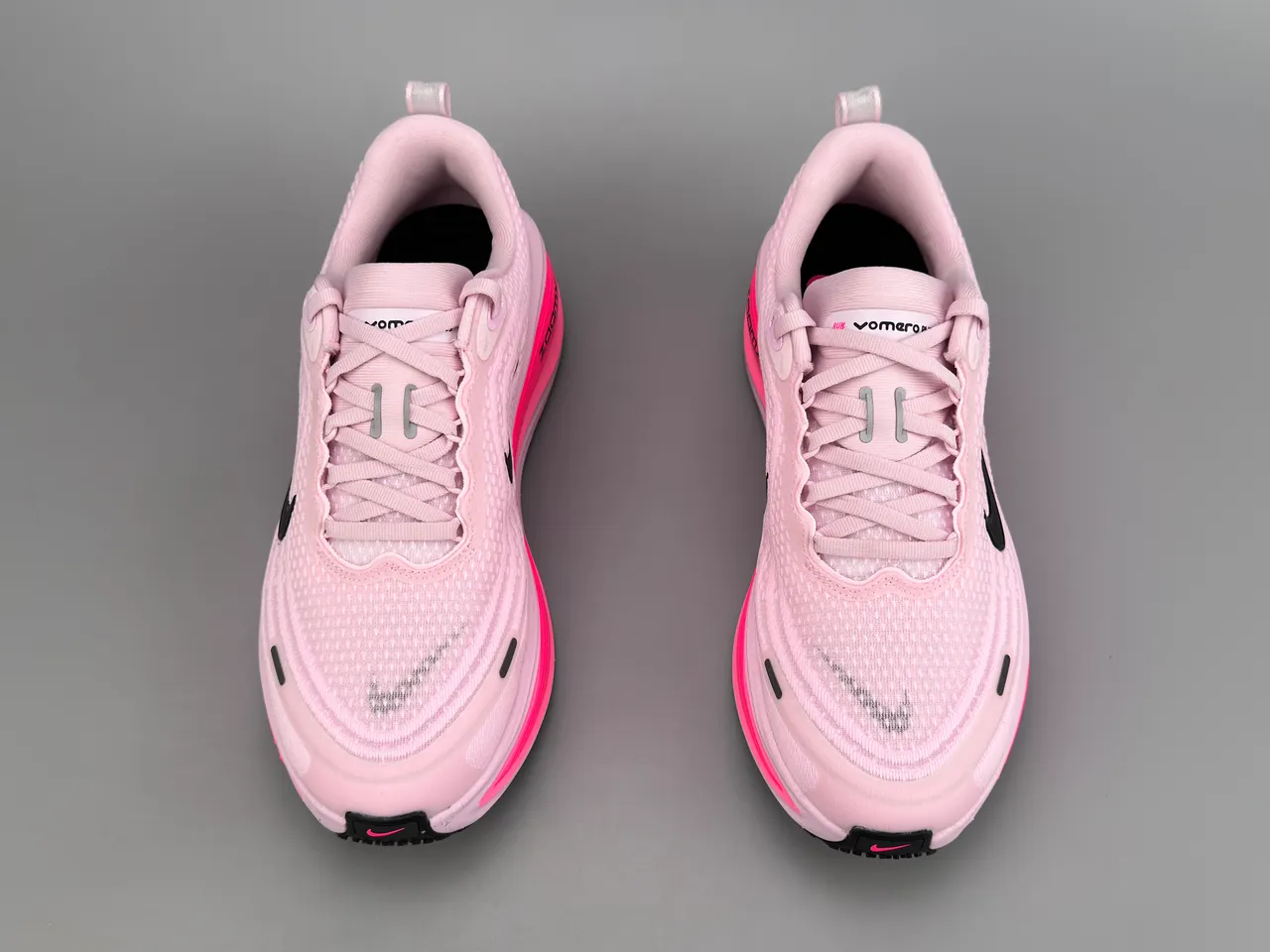 Nike Pink Black Engineered Knit Upper Full-Length ZoomX Midsole Running Shoes 9