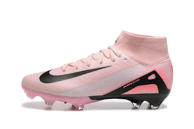 Nike 粉黑 高切 袜套式 领口 透明白 鞋底板 硬地 足球鞋 10