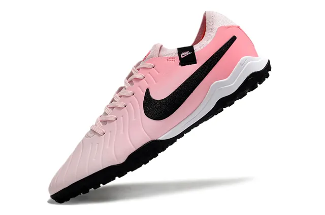 Nike Rosa e Preto Baixo Corte Superior Sintético Ribbed Antepé Textura Turfa Sapatos de Futebol 3
