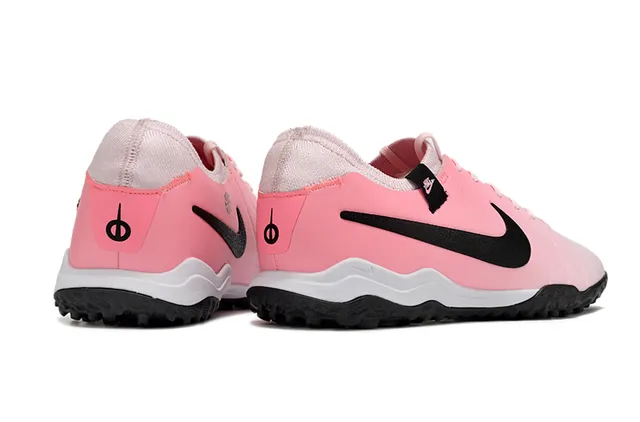 Nike Rosa e Preto Baixo Corte Superior Sintético Ribbed Antepé Textura Turfa Sapatos de Futebol 5
