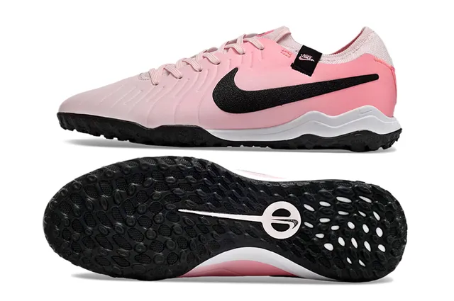 Nike Rosa e Preto Baixo Corte Superior Sintético Ribbed Antepé Textura Turfa Sapatos de Futebol 6