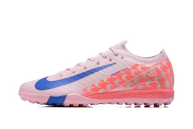 Nike Pink Blue Low-Cut Knit Upper Turf Soccer Shoes 10