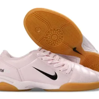 Nike حذاء رياضي وردي بني لوبوت جلدي علوي
