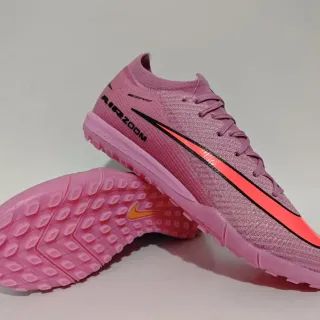 Nike Pink Orange Knit Upper Dynamic Fit Collar Turf Soccer Shoes