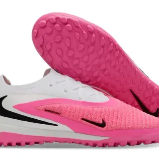 Nike Rose Blanc Haut en Maille Silhouette Low-Cut Chaussures de Football Turf