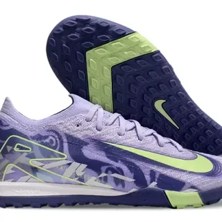 Nike Purple Green Flyknit Upper Graphic-Print Overlay Sneakers