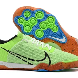 Nike React Phantom أخضر برتقالي نسيج محبك أعلى كعب مطاطي ملون نقاط حذاء رياضي