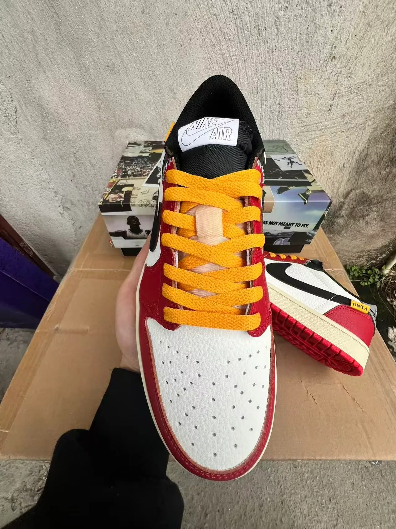 Nike Red White Low-Top Leather-Paneled Lifestyle Sneakers 3