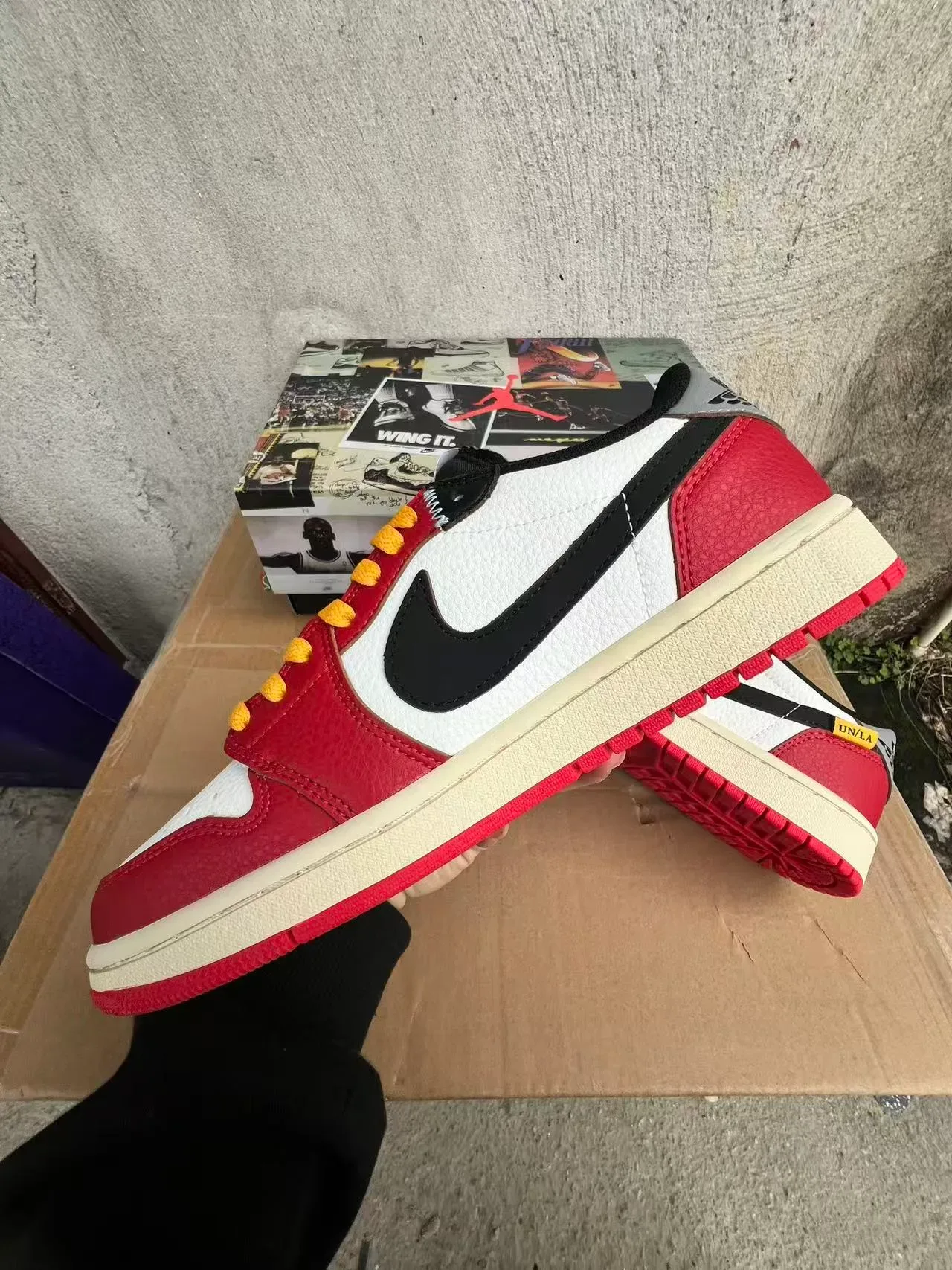 Nike Red White Low-Top Leather-Paneled Lifestyle Sneakers 5