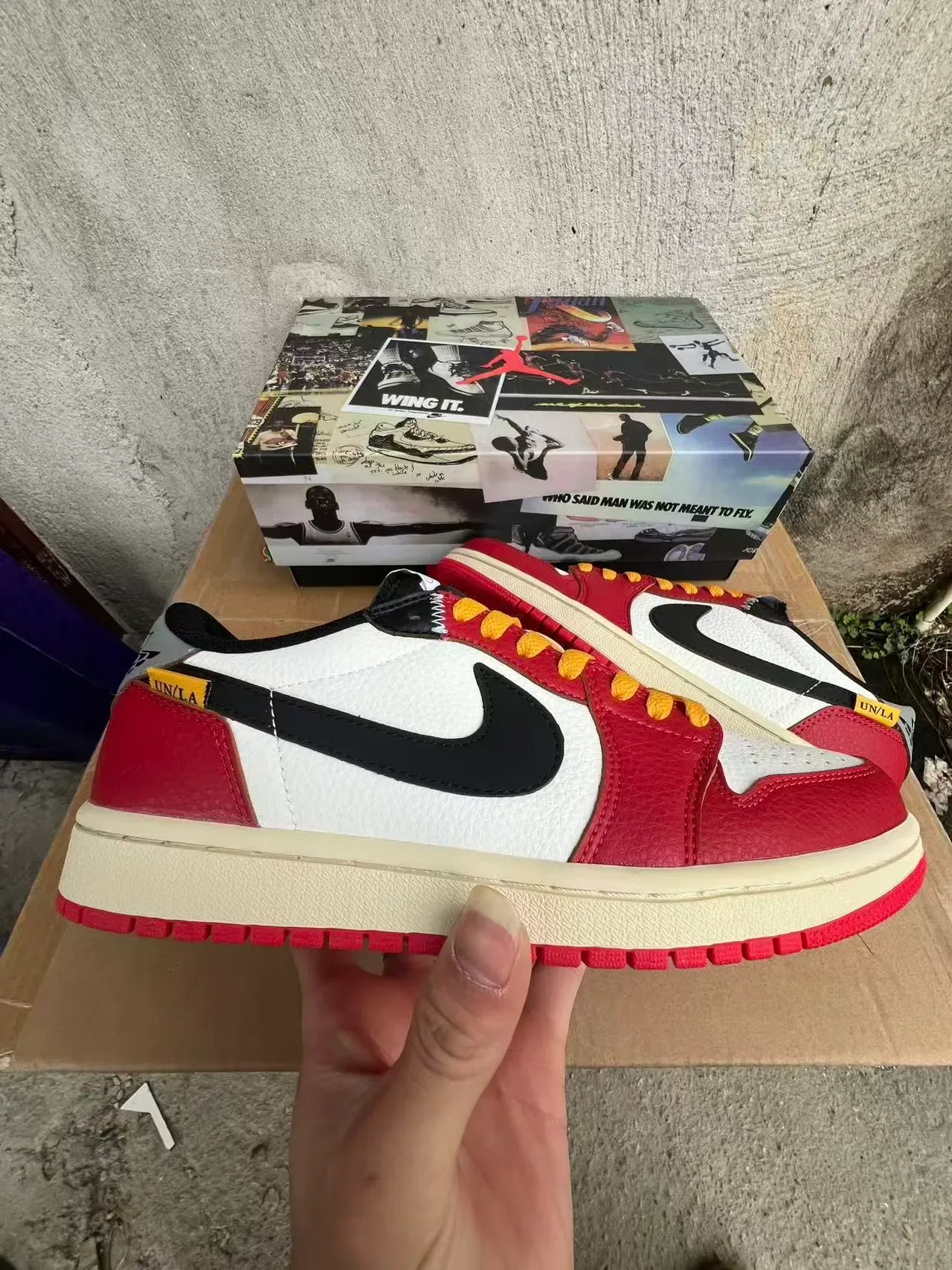 Nike Red White Low-Top Leather-Paneled Lifestyle Sneakers 7