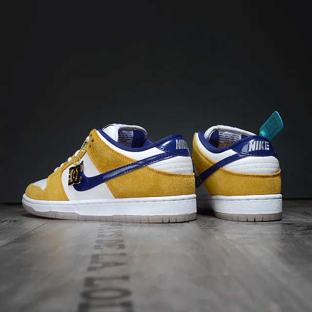 Nike SB Dunk Low Yellow White Blue Skateboard Shoes 3