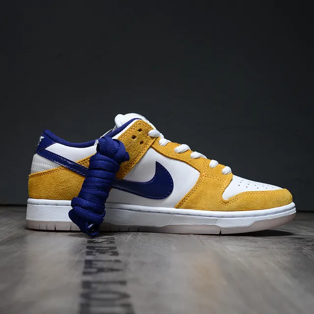Nike SB Dunk Low Yellow White Blue Skateboard Shoes 6