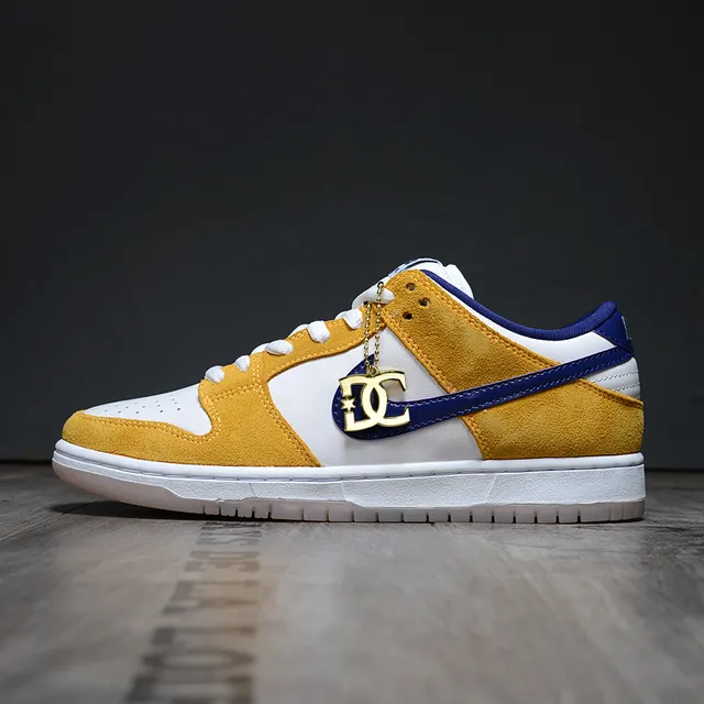 Nike SB Dunk Low Yellow White Blue Skateboard Shoes 7