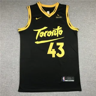 耐克 多伦多猛龙 黑色和黄色 City Edition 球衣