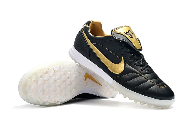 Nike White Gold Low-Cut Synthetic Upper Quilted Vamp Artificial-Grass Soccer Shoes 15