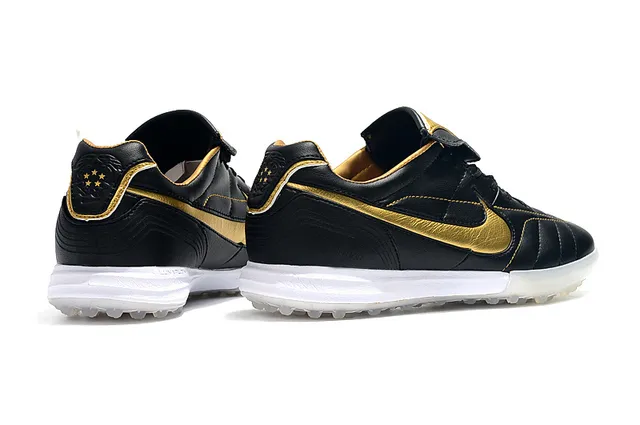 Nike White Gold Low-Cut Synthetic Upper Quilted Vamp Artificial-Grass Soccer Shoes 17