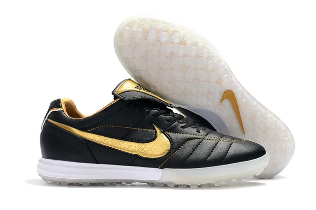 Nike White Gold Low-Cut Synthetic Upper Quilted Vamp Artificial-Grass Soccer Shoes 19