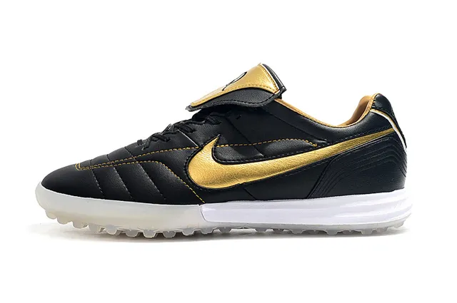 Nike White Gold Low-Cut Synthetic Upper Quilted Vamp Artificial-Grass Soccer Shoes 21