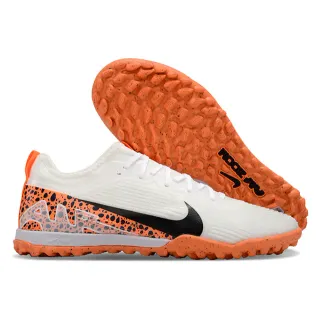 Nike White Orange Low-Cut Lace-Up Textured Synthetic Upper Turf Soccer Shoes