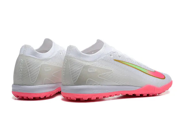 Nike White Pink Low-Cut Knit Upper Vivid Studs Turf Soccer Shoes 2