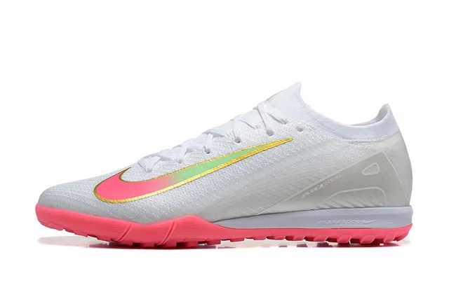 Nike White Pink Low-Cut Knit Upper Vivid Studs Turf Soccer Shoes 10