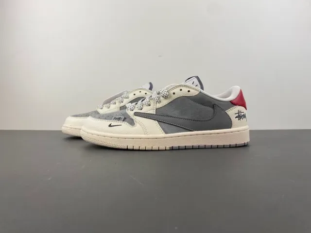 Nike x Stussy Dunk Low Off-White Gray Red Zapatillas Lifestyle 10