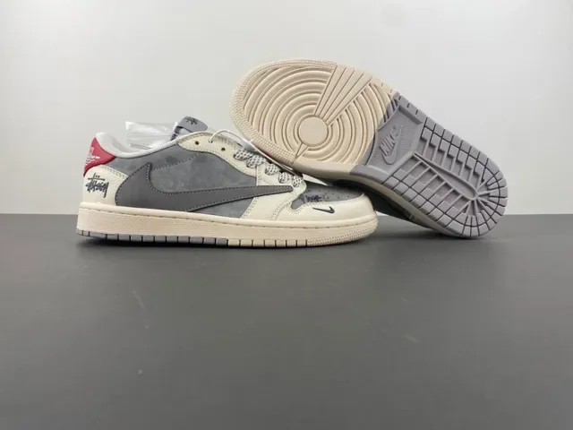 Nike x Stussy Dunk Low Off-White Gray Red Zapatillas Lifestyle 12