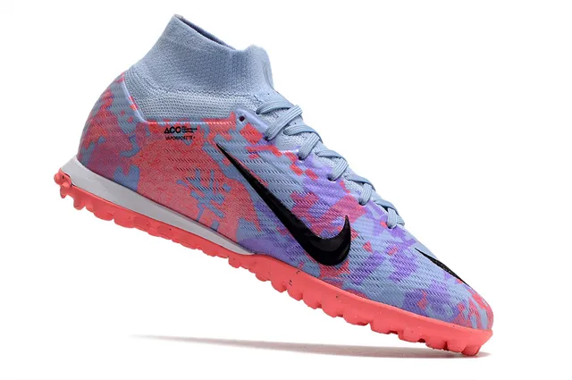 নাইক হলুদ কমলা উচ্চ-কাট মোজা-ফিট উপর Flyknit নির্মাণ কৃত্রিম ঘাস সকার জুতো 22
