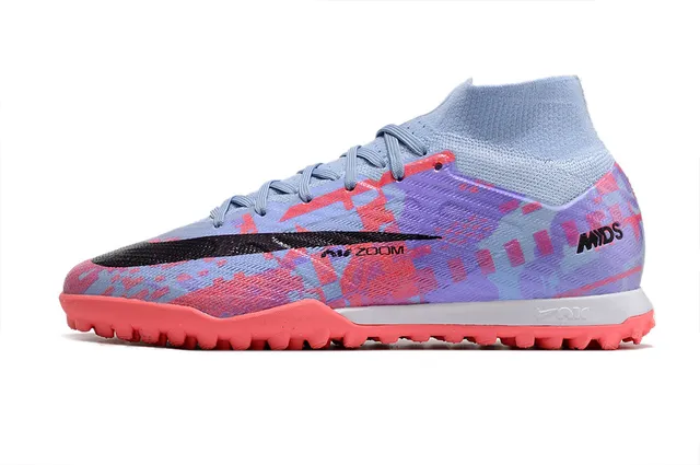 নাইক হলুদ কমলা উচ্চ-কাট মোজা-ফিট উপর Flyknit নির্মাণ কৃত্রিম ঘাস সকার জুতো 24