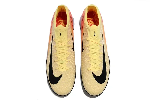 Nike Yellow Orange Knit Upper Gradient Graphic Overlay Turf Soccer Shoes 2