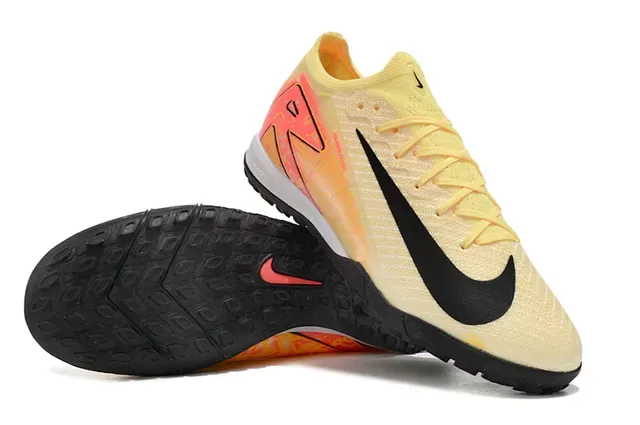 Nike Yellow Orange Knit Upper Gradient Graphic Overlay Turf Soccer Shoes 3