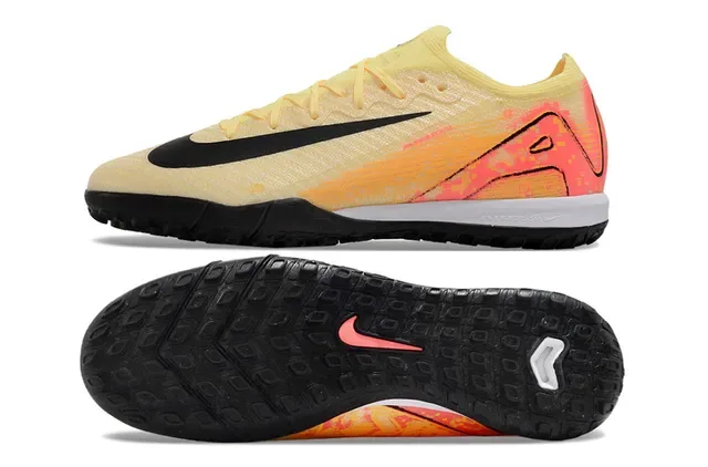 Nike Yellow Orange Knit Upper Gradient Graphic Overlay Turf Soccer Shoes 5