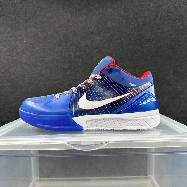 Nike Zoom Kobe IV Azul Vermelho Branco Tênis de Basquete 2