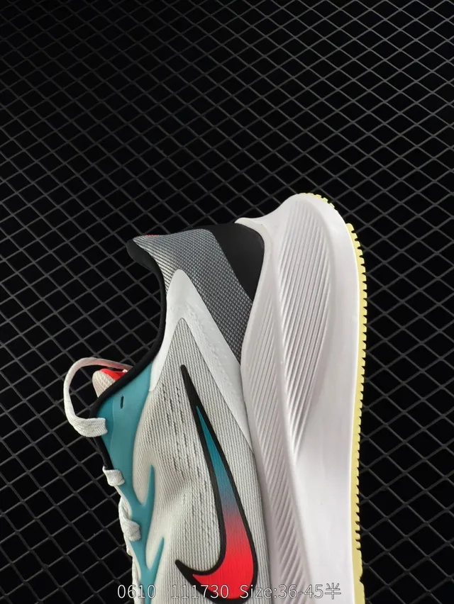 Nike Zoom Winflo 7X Gris clair Bleu sarcelle Rouge Chaussures de course 6