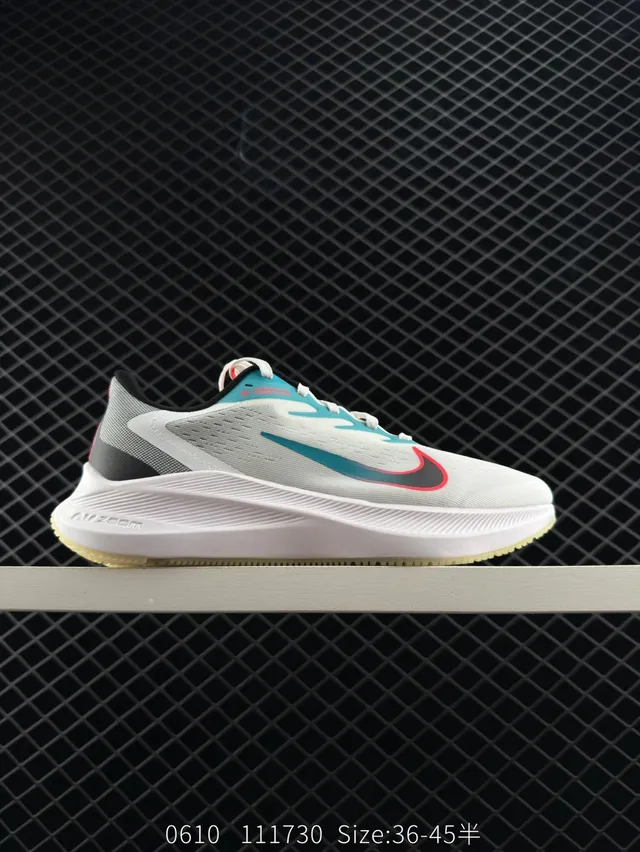 Nike Zoom Winflo 7X Gris clair Bleu sarcelle Rouge Chaussures de course 8