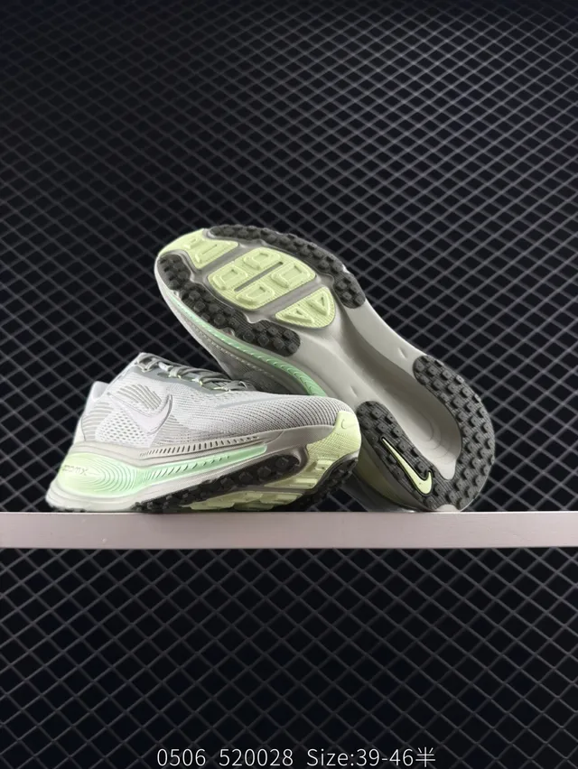 Nike ZoomX Gray Green Knit Mesh Running Shoes 3