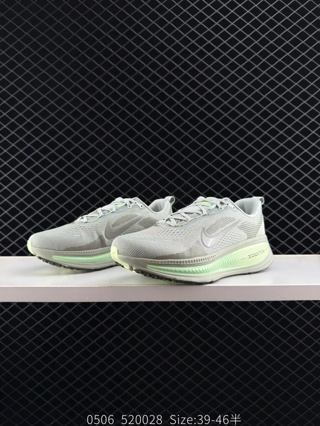 Nike ZoomX Gray Green Knit Mesh Running Shoes 4