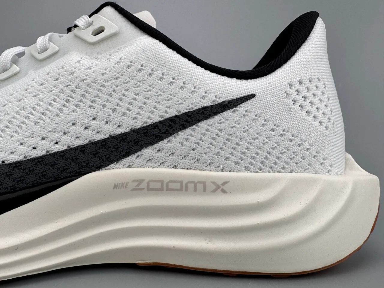Nike ZoomX White Black Engineered Knit Upper Swoosh Overlay Running Shoes 3