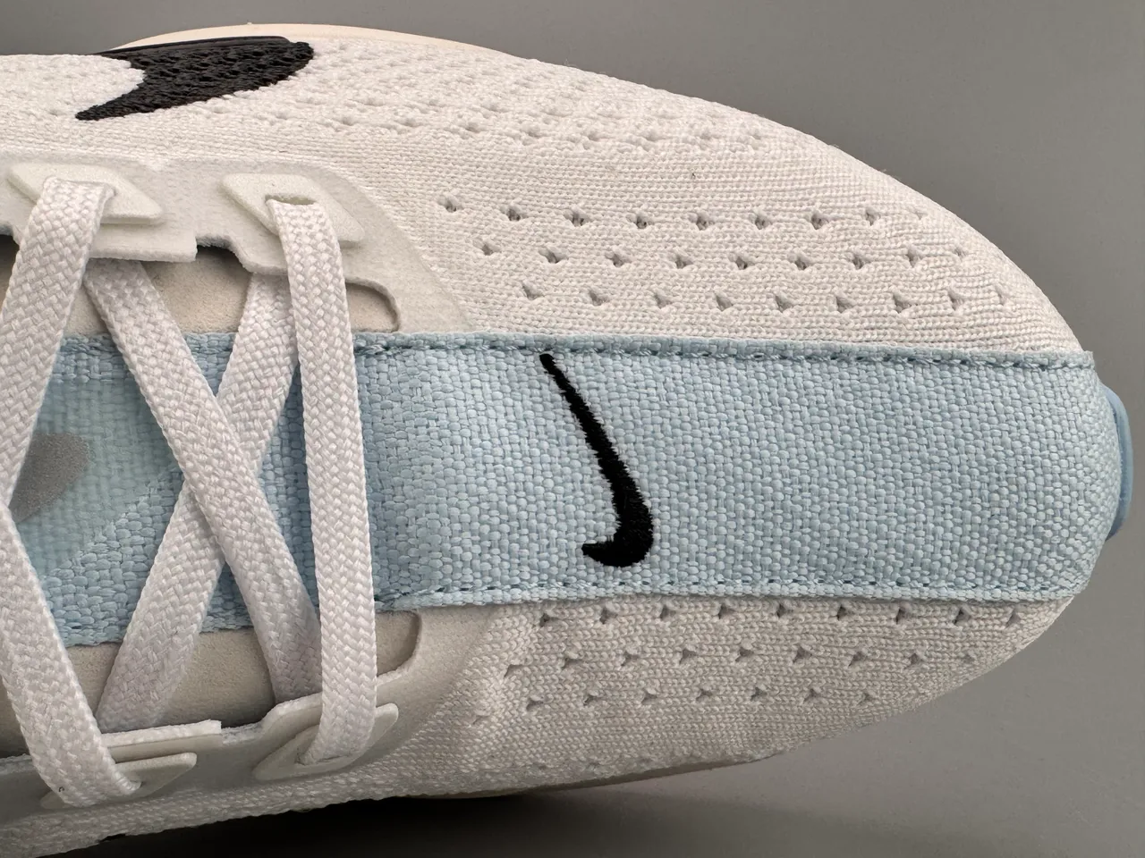 Nike ZoomX White Black Engineered Knit Upper Swoosh Overlay Running Shoes 4