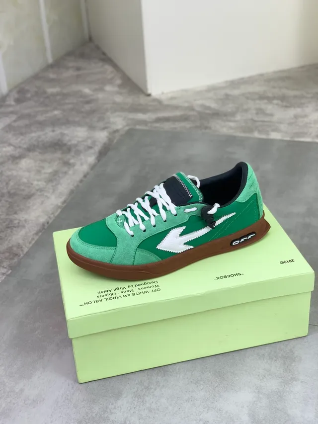 Off-White Arrow Green Suede Lifestyle Sneakers 4