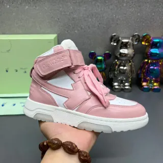 Off-White Pink High-Top Strapped Lifestyle Sneakers
